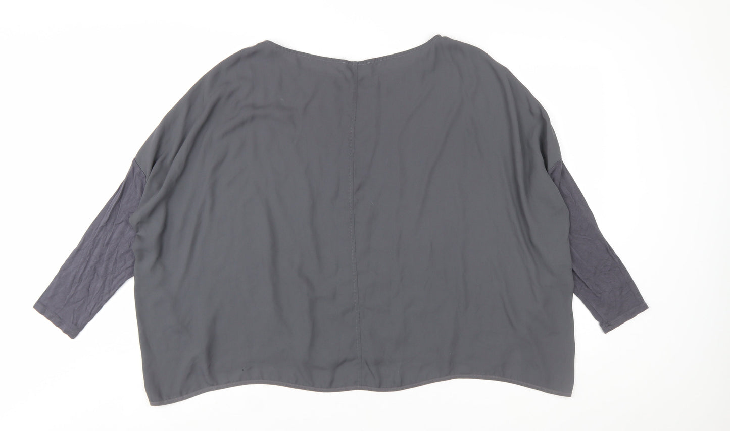 Mint Velvet Womens Grey Paisley Silk Blend Tunic Blouse Size 16