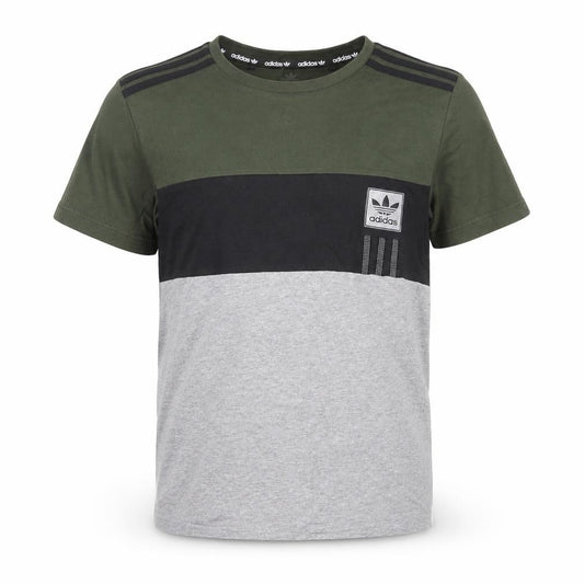 Adidas Boys Multicoloured 13-14 Years Colourblock Logo Cotton T-Shirt