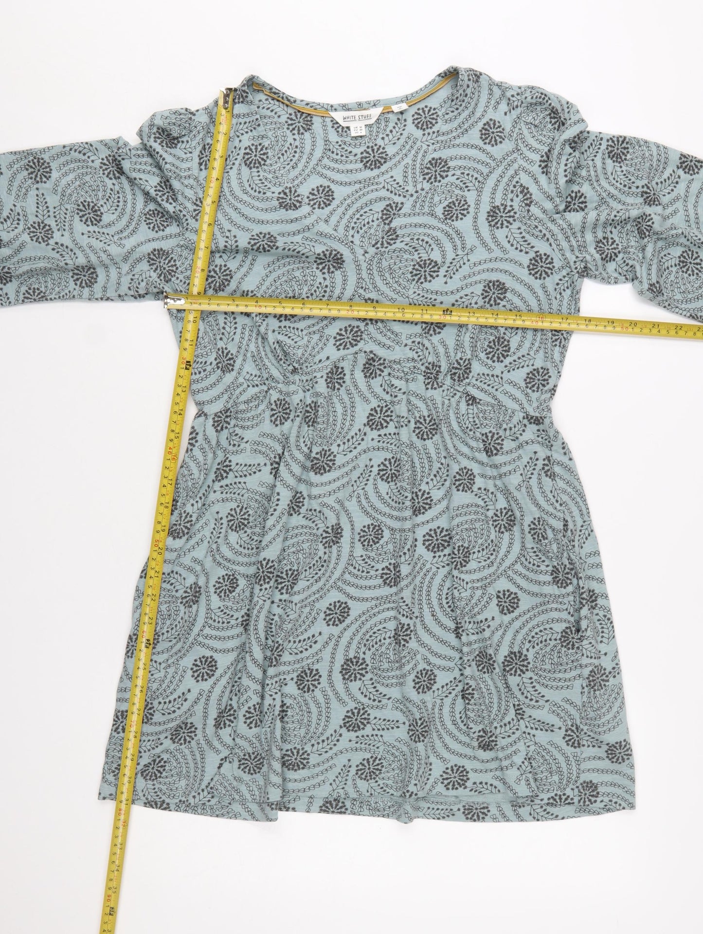 White Stuff Women Blue Floral A-Line Cotton Dress UK 10