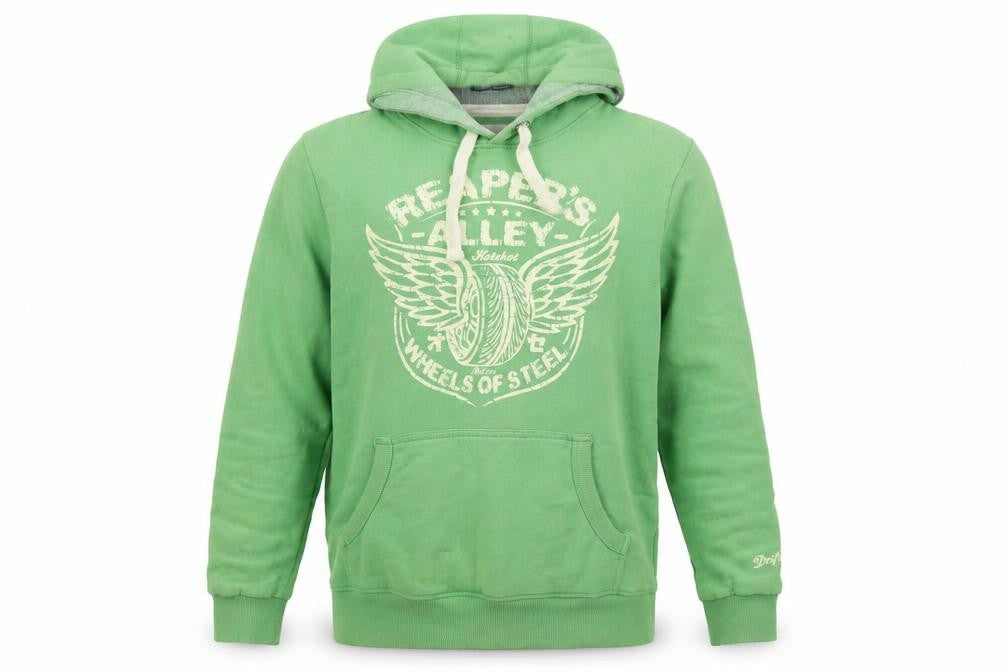 Next Men's Green Pullover Hoodie M Graphic Motorcycle Fleece