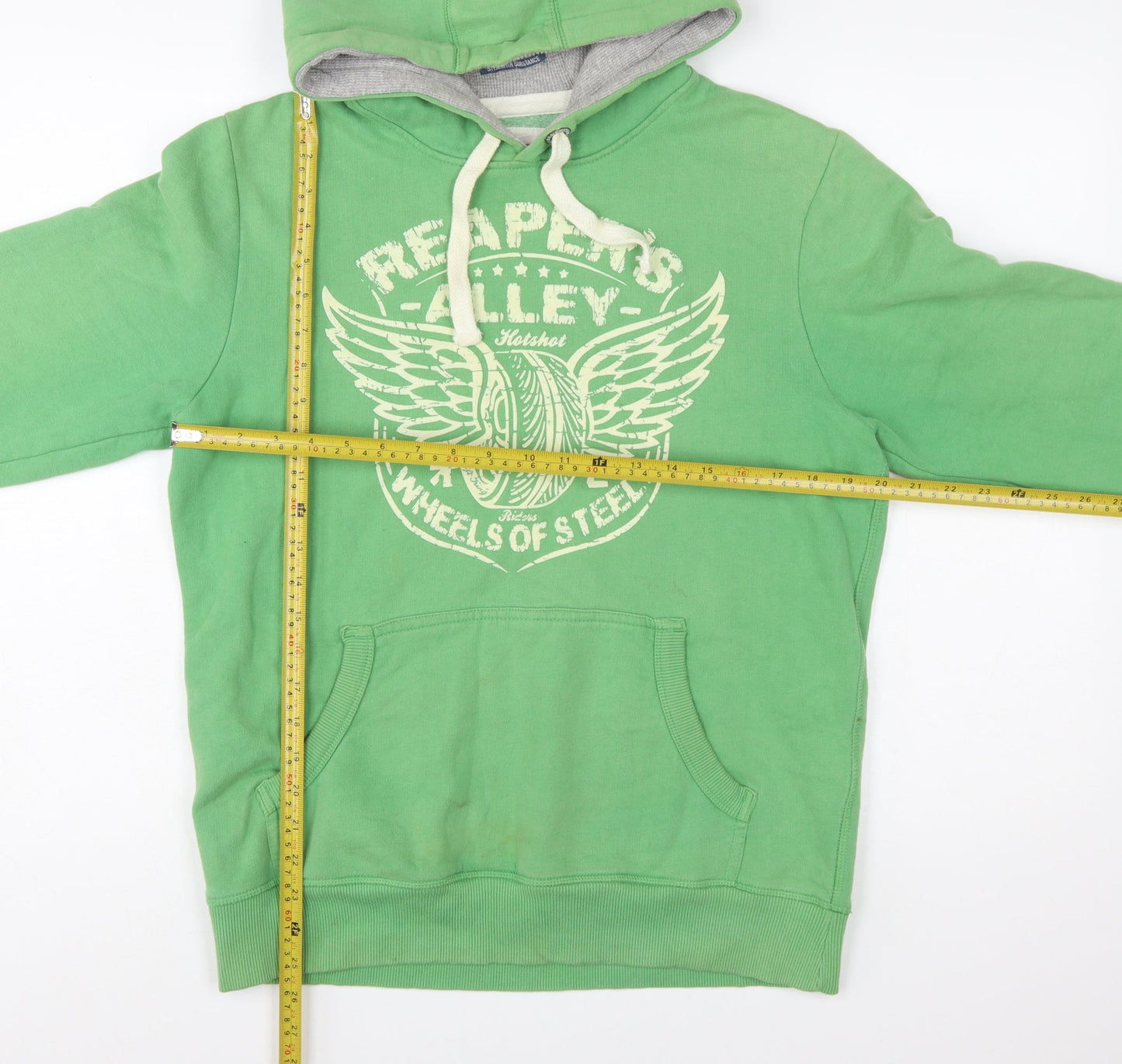 Next Men's Green Pullover Hoodie M Graphic Motorcycle Fleece