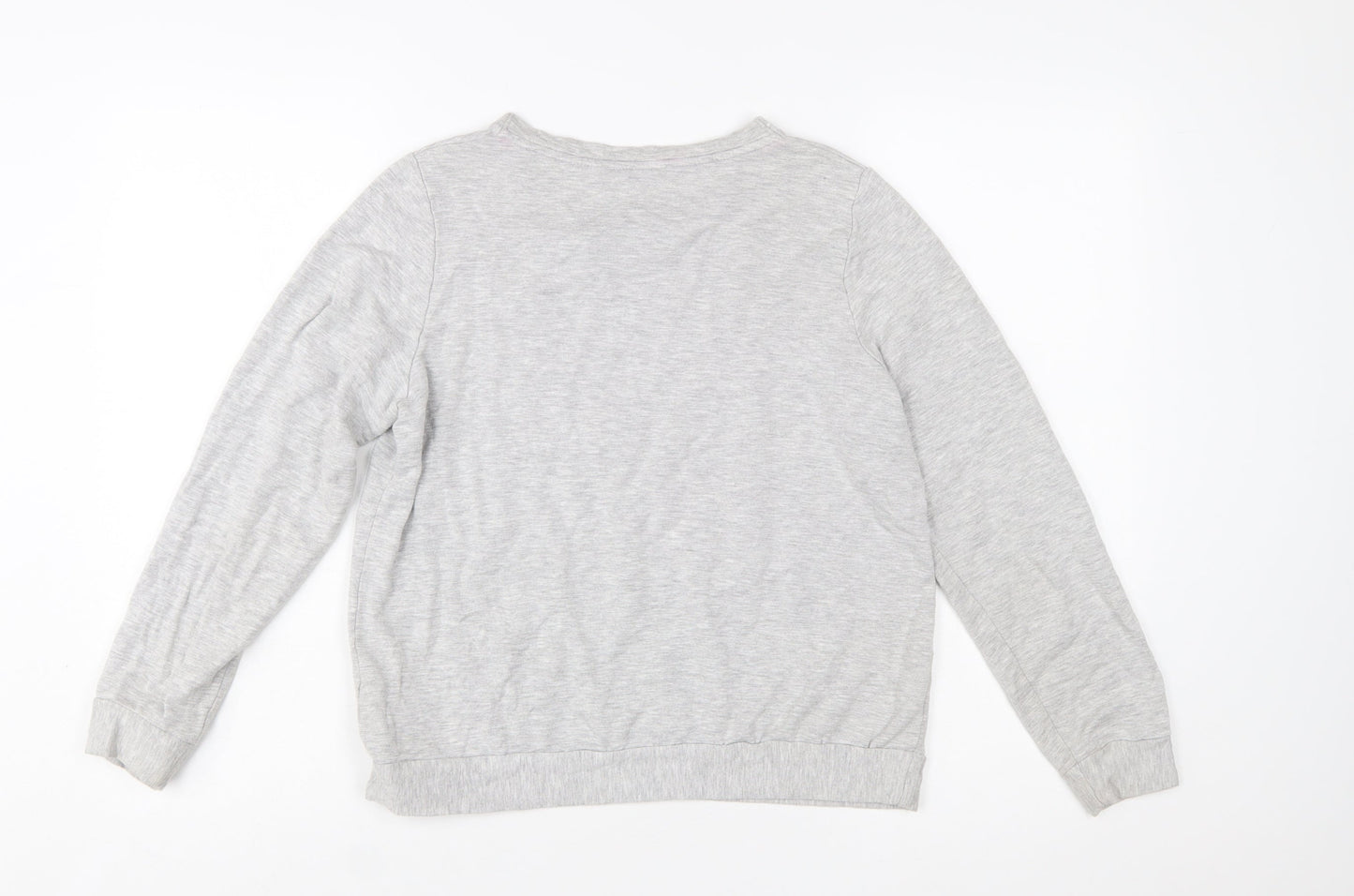 Oasis Women's Grey Rainbow Embroidered Pullover Sweatshirt Size S