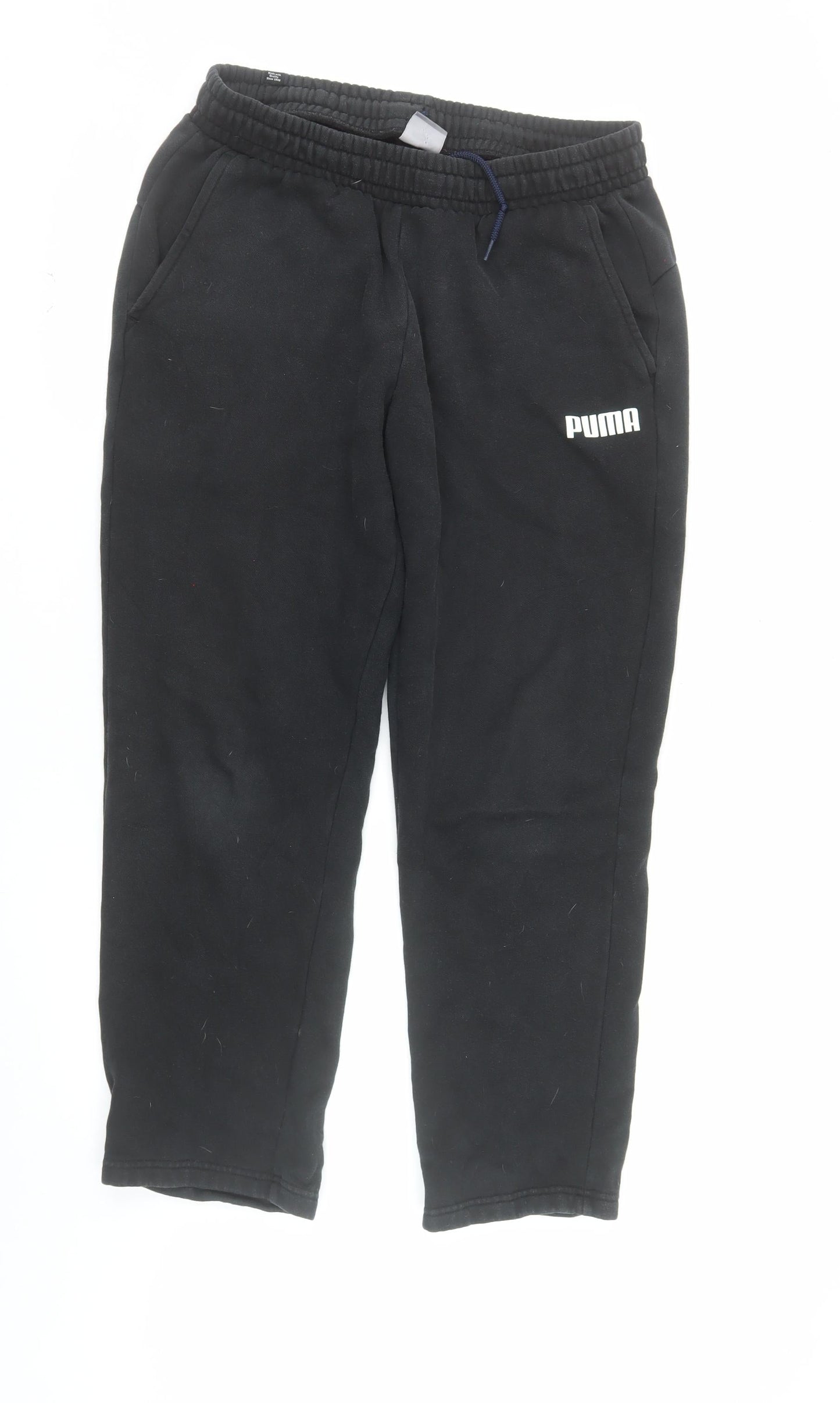 Puma Men's Black Large Jogger Sweatpants with Elastic Waist
