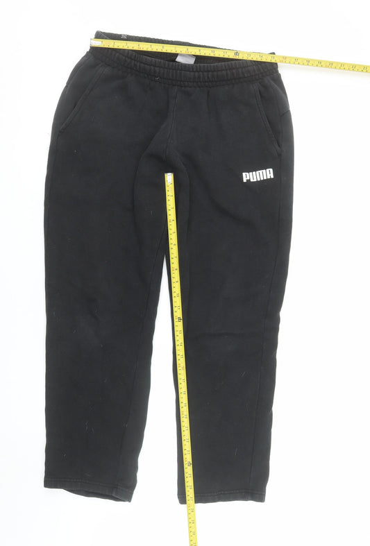 Puma Men's Black Large Jogger Sweatpants with Elastic Waist