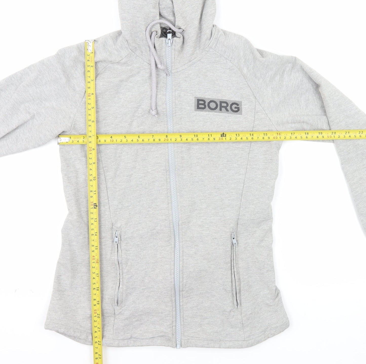 Bjorn Borg Womens Grey Full Zip Hoodie Size 6 Cotton Blend