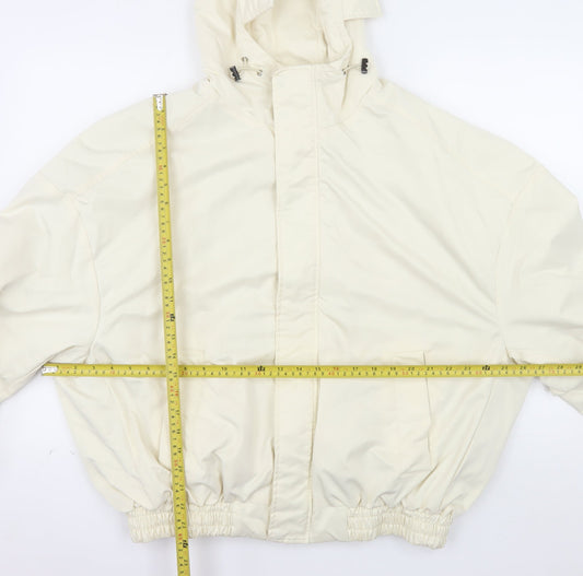 William Look Men's Ivory Hooded Water Resistant Jacket Size M