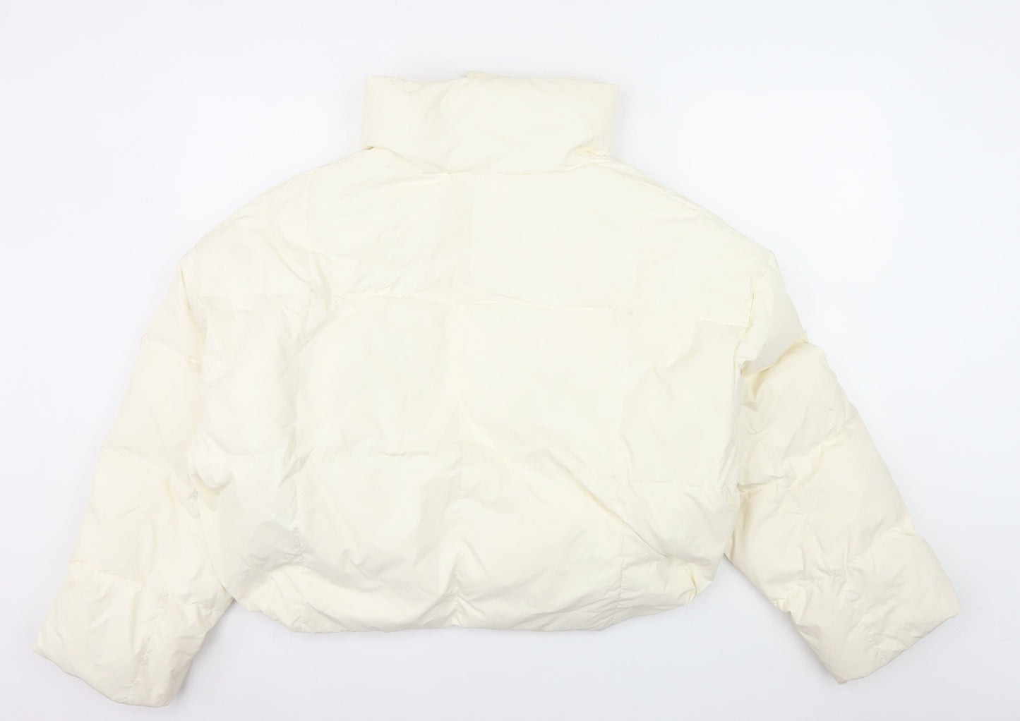 COLDDLE Women’s Ivory Cropped Puffer Jacket Size S Down Filled