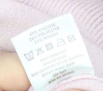 Oliver Bonas Women’s Pink Striped Crew Neck Jumper Size 16