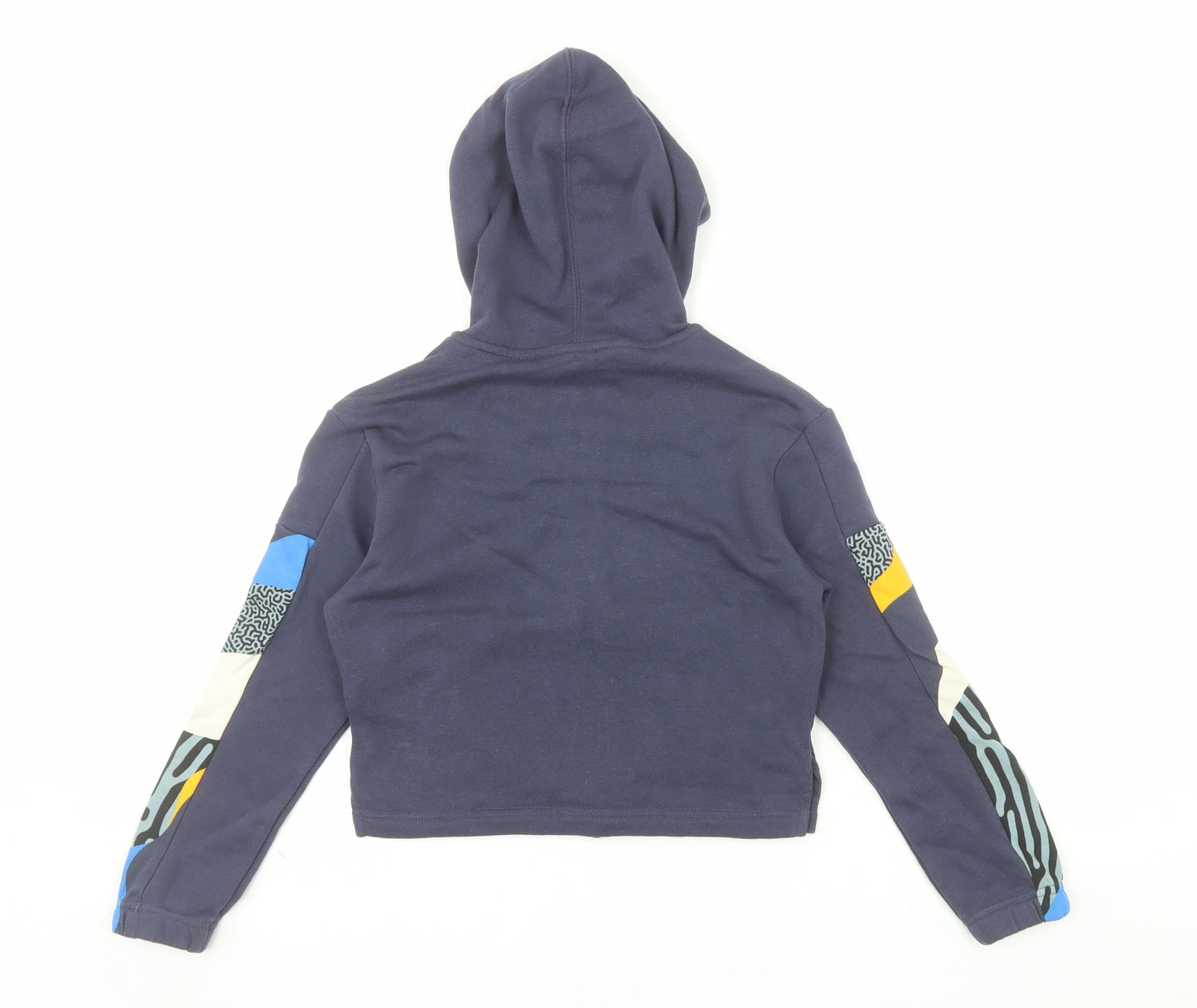 Adidas Girls Blue Full Zip Hoodie 9-10 Years Hooded Sports Top