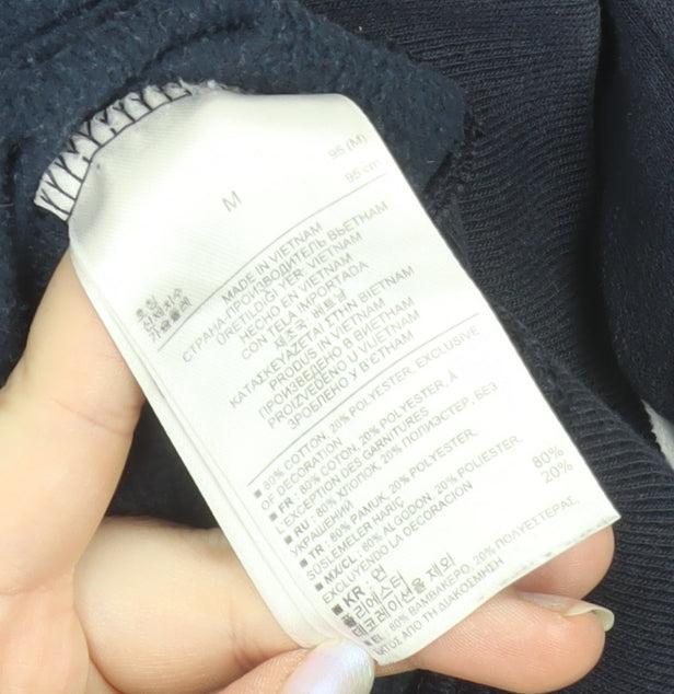 Gap Womens Navy Blue Pullover Hoodie M Cotton Blend Casual