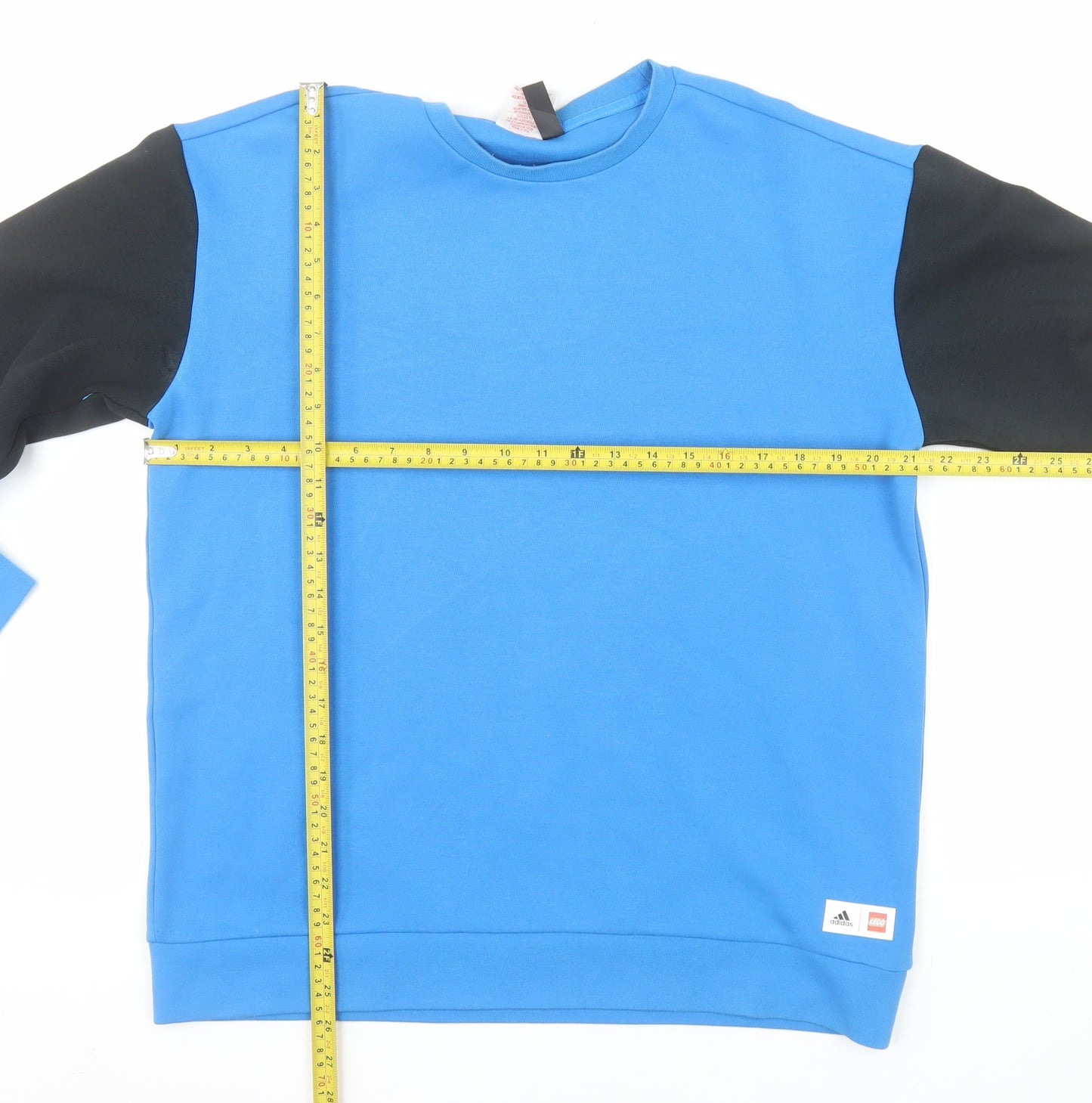 Adidas Teens Blue Black LEGO Graphic Pullover Sweatshirt XL