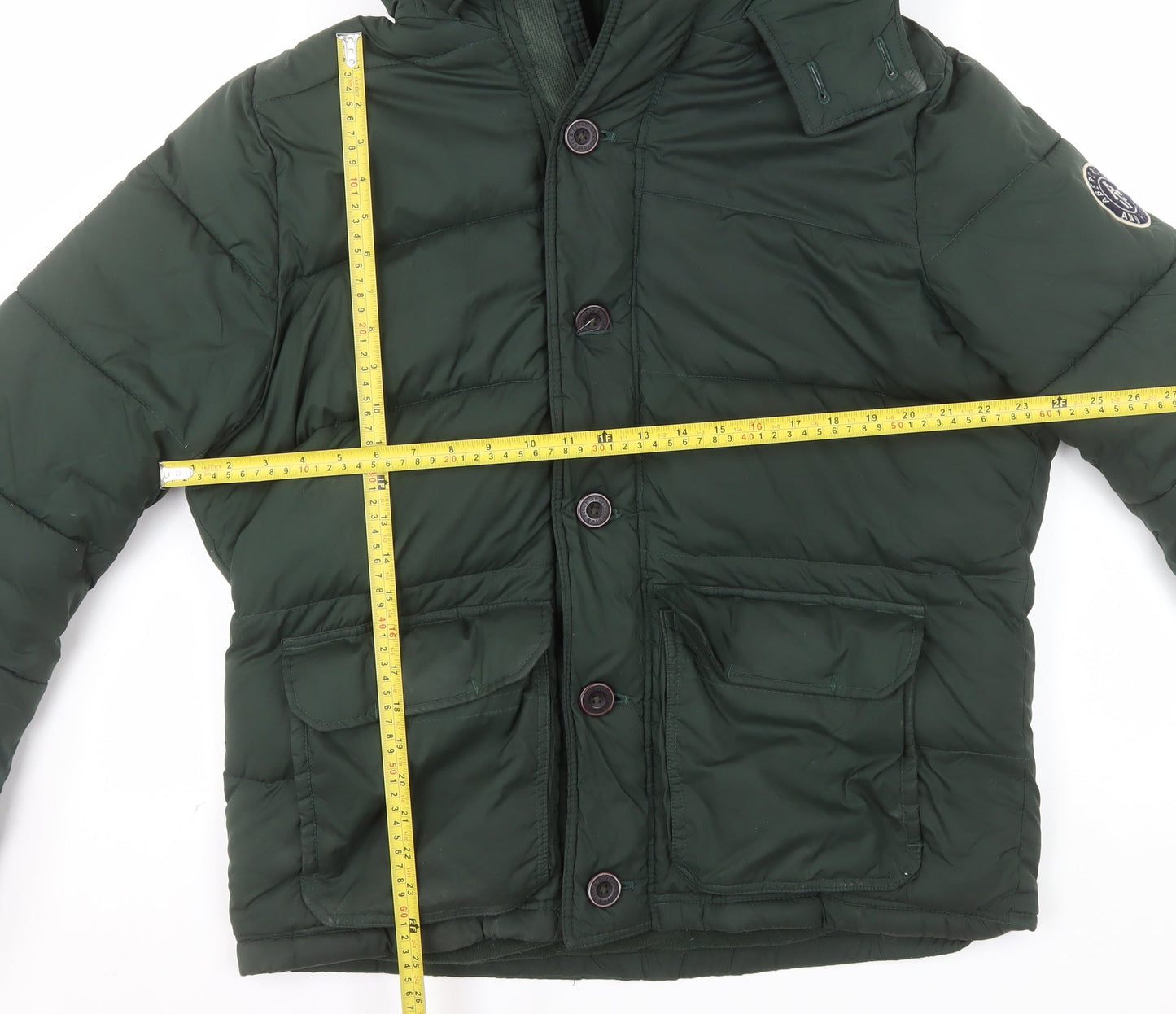 Abercrombie & Fitch Men's Green 2XL Hooded Puffer Jacket