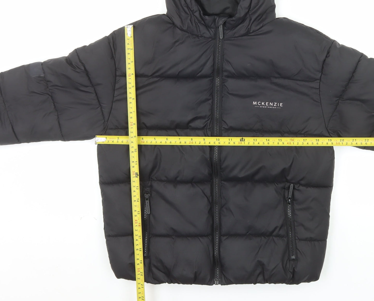 McKenzie Boys Black Hooded Puffer Jacket 10-12 Years Winter Coat