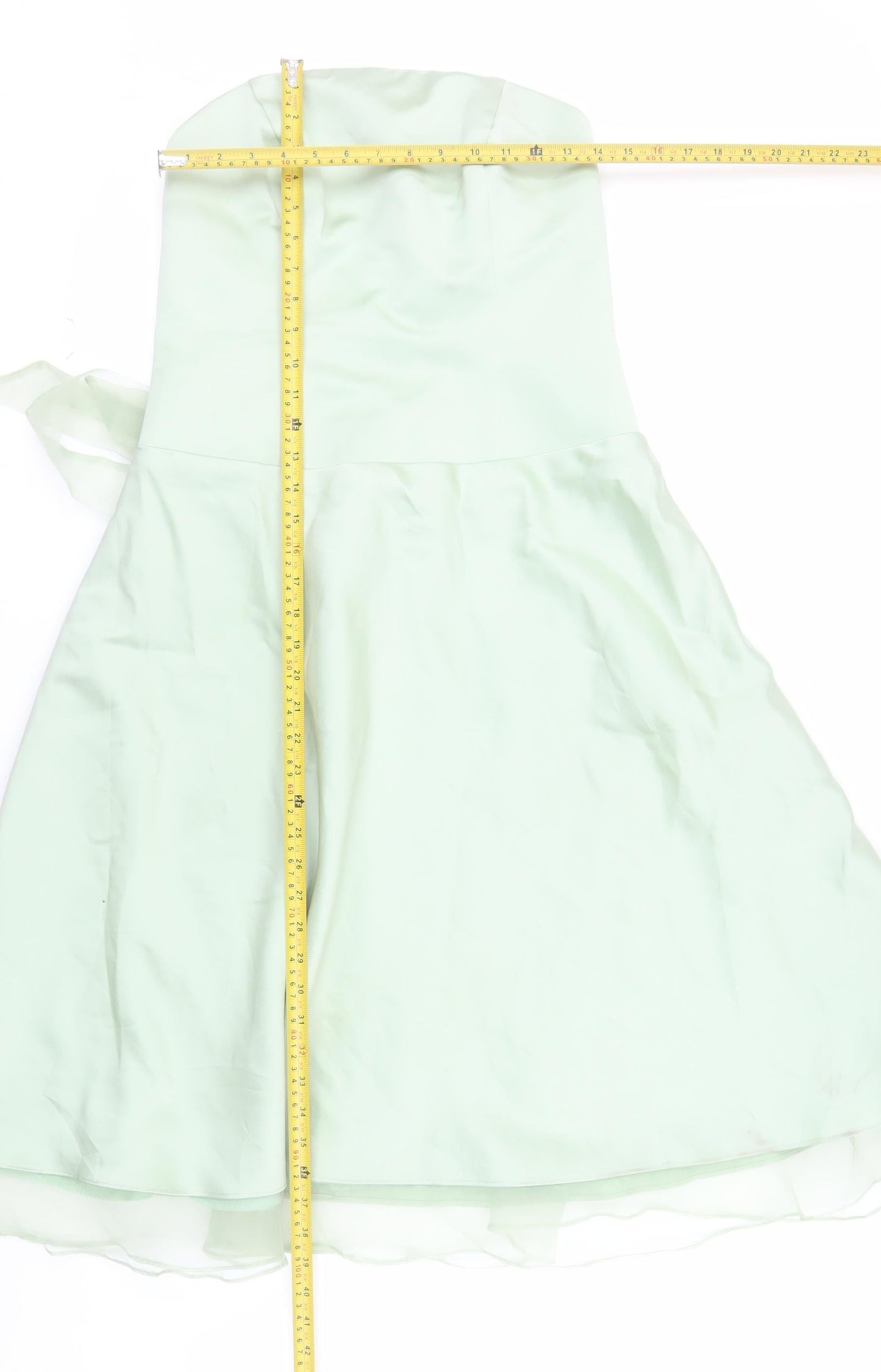 Alfred Angelo Women’s Green Strapless A-Line Chiffon Dress Size 16