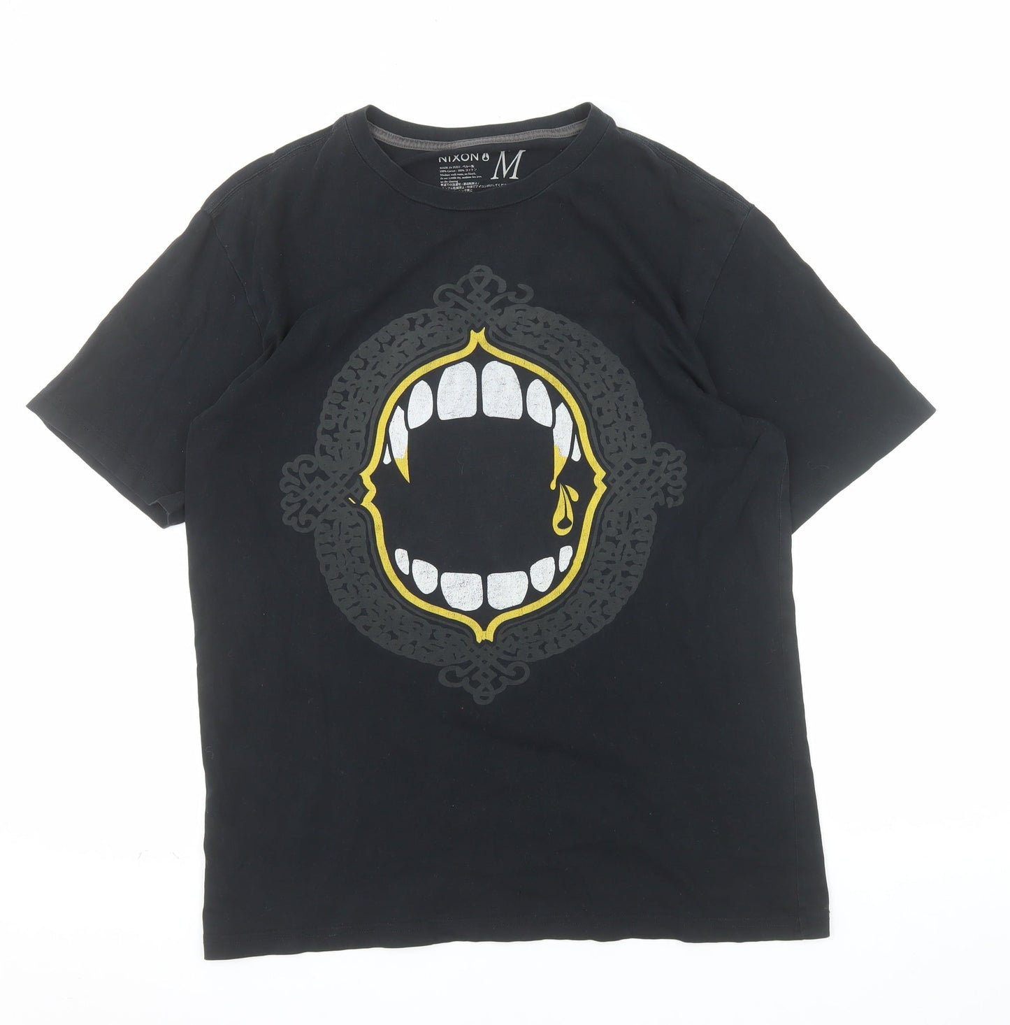Nixon Men's Black Gothic Vampire Graphic Cotton T-Shirt Size M