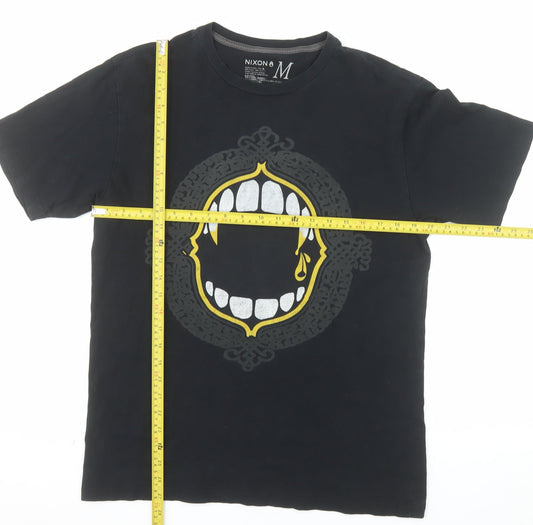 Nixon Men's Black Gothic Vampire Graphic Cotton T-Shirt Size M