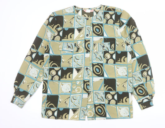 Silk Studio 5th Ave. Women's Multicoloured Geometric Silk Blouse Size M