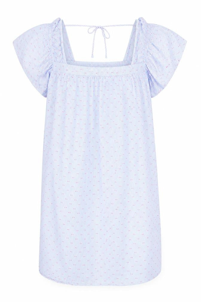 Marks & Spencer Women Blue Size 24 Smocked Cotton Dress