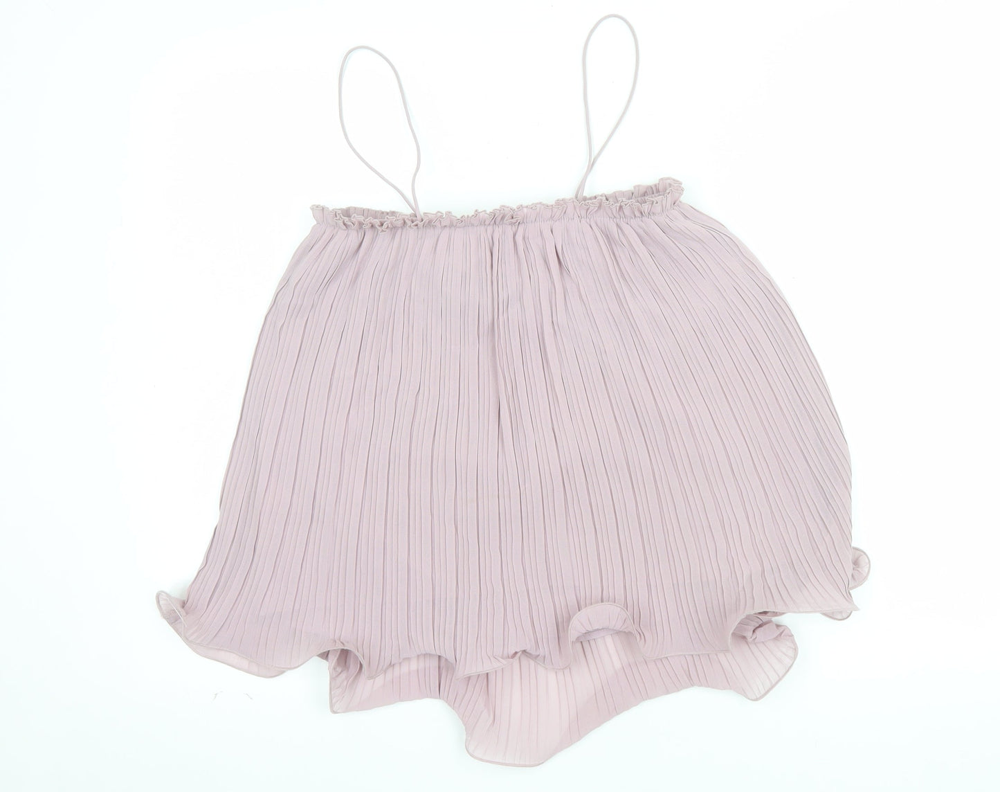 ASOS Women Pink Camisole Pleated Chiffon Tank Top Size 10
