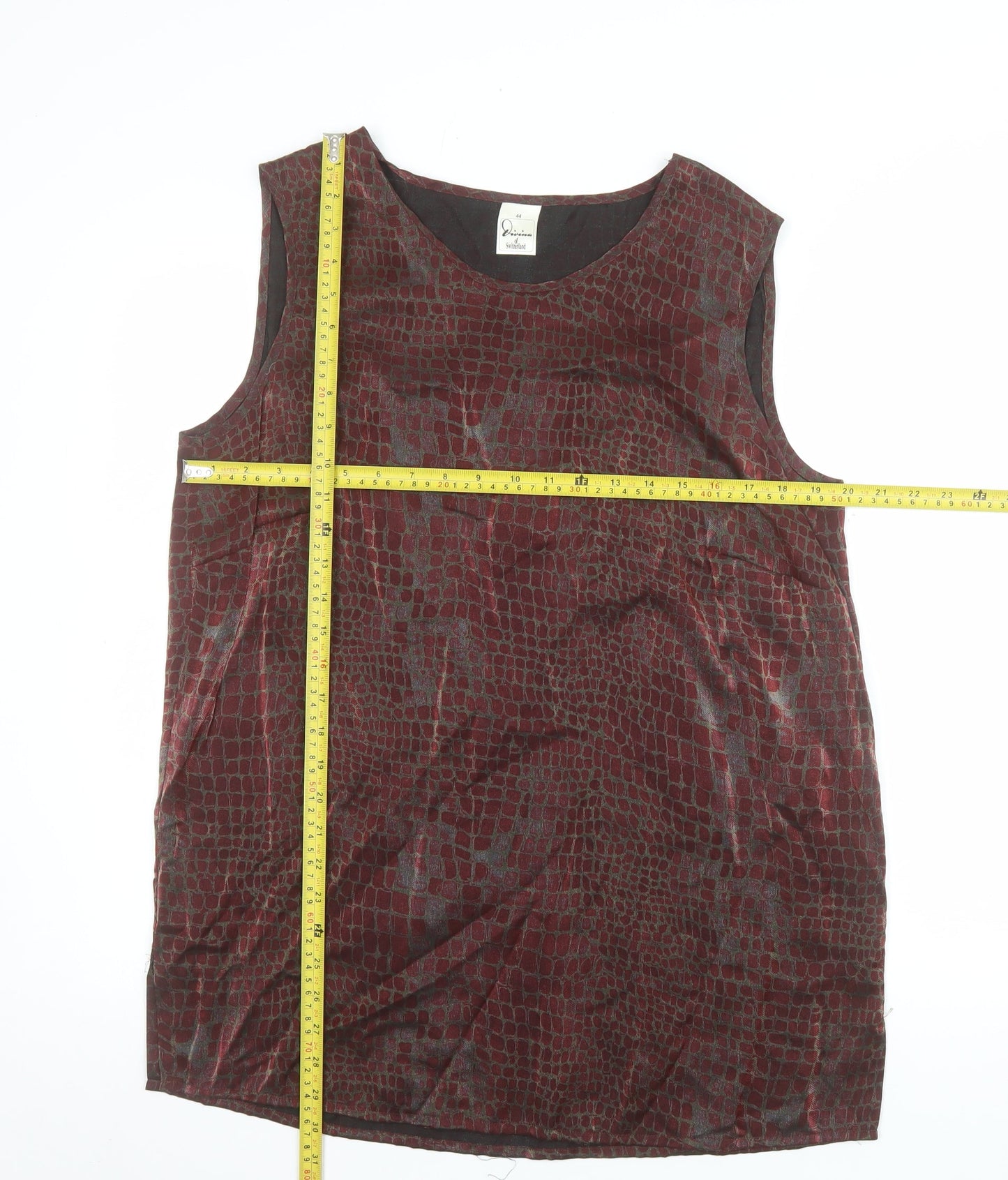Divina of Switzerland Women's Brown Animal Print Sleeveless Tank Top Size 16