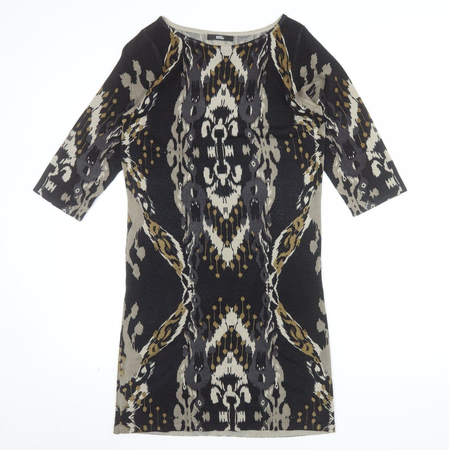 Marks and Spencer Women’s Grey Geometric Sheath Knit Dress Size 12