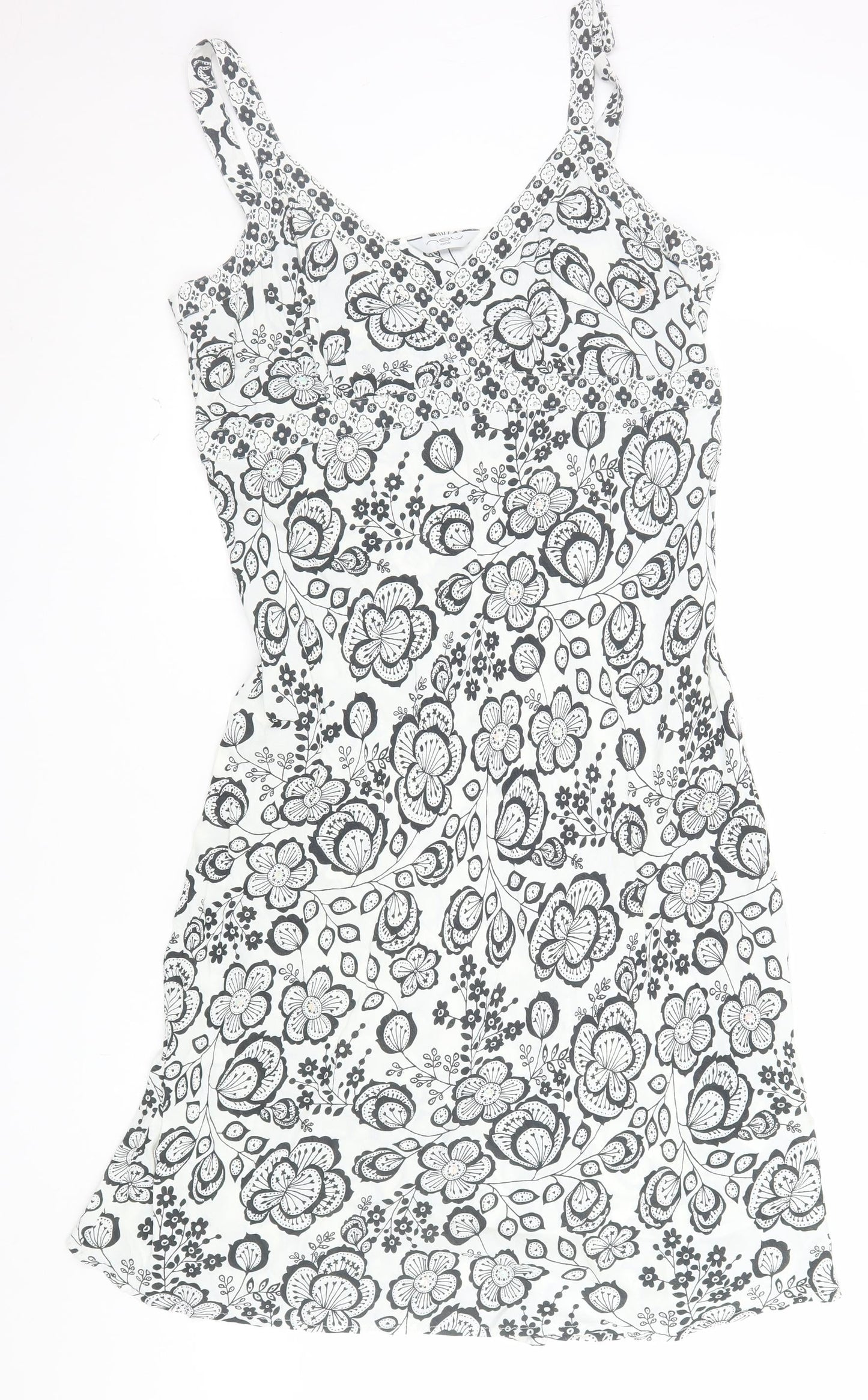 New Look Women’s White Floral V-Neck Slip Dress Size 18