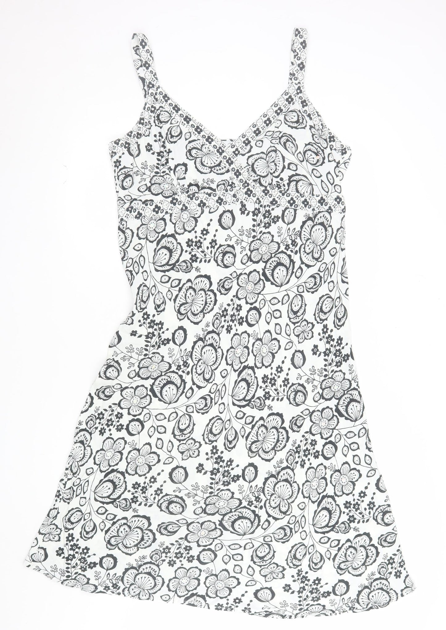 New Look Women’s White Floral V-Neck Slip Dress Size 18