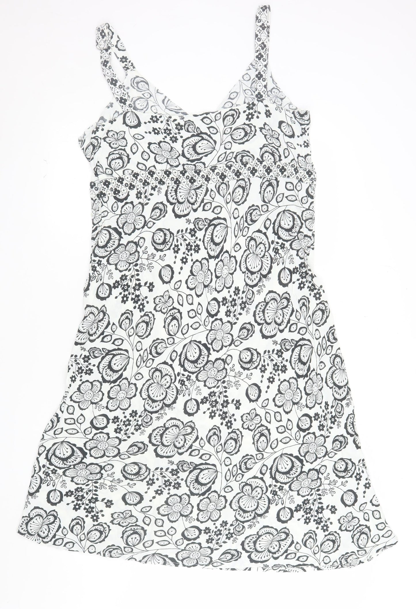 New Look Women’s White Floral V-Neck Slip Dress Size 18