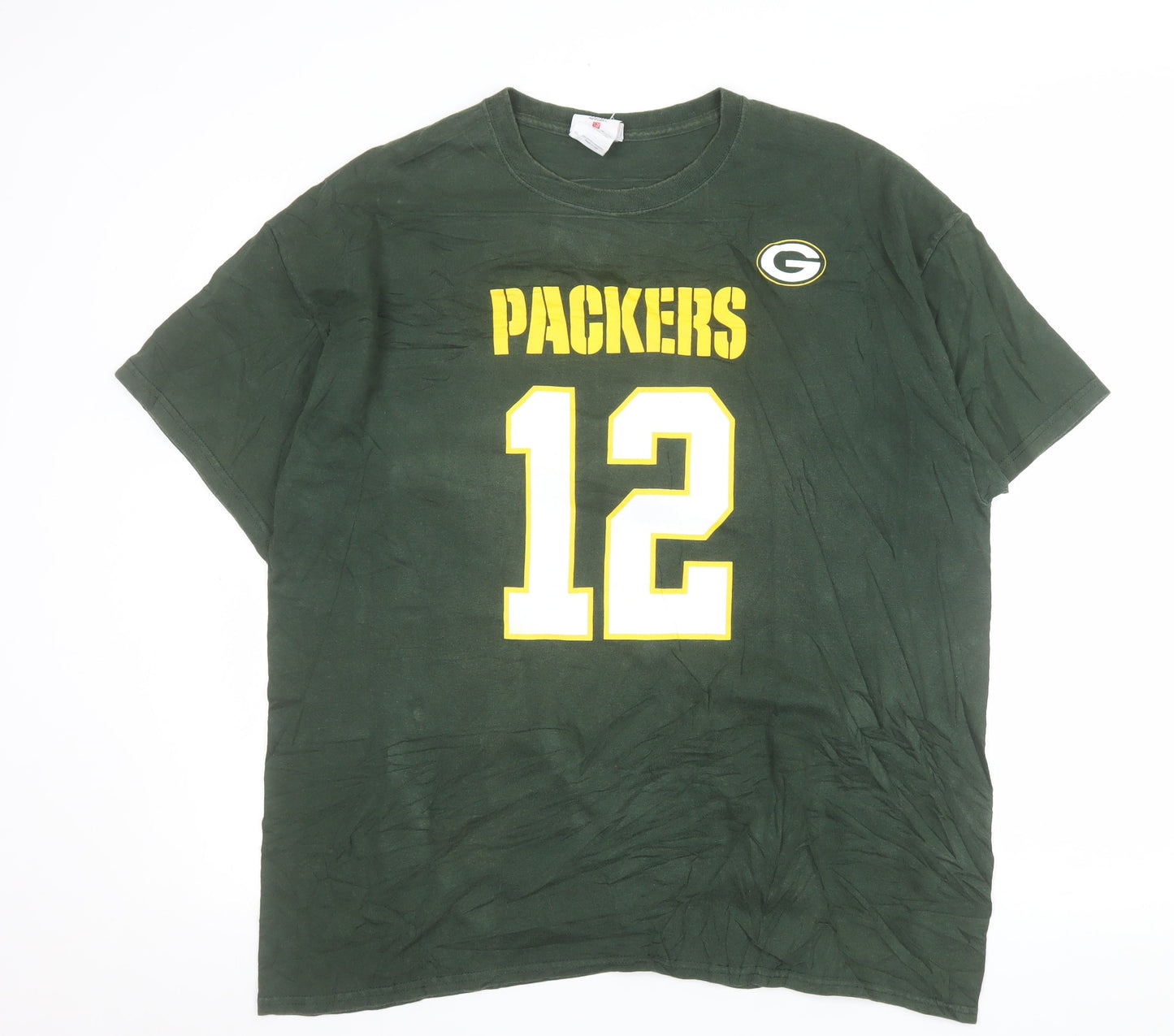 NFL Team Apparel Men's Green Packers 12 Graphic T-Shirt XL Cotton