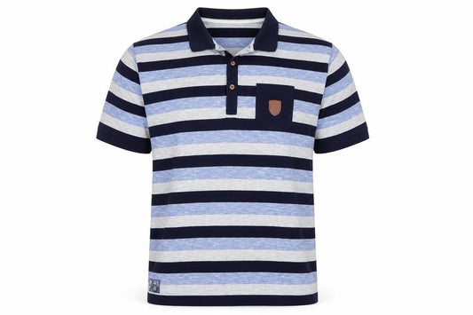 West Bromwich Albion Men’s Blue Striped 2XL Cotton Polo Shirt
