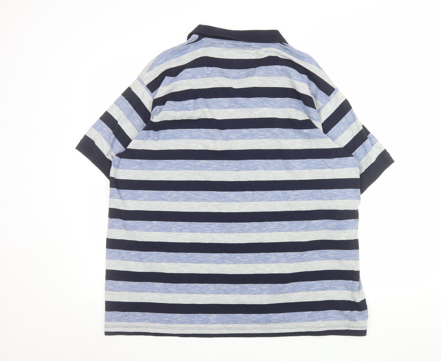 West Bromwich Albion Men’s Blue Striped 2XL Cotton Polo Shirt