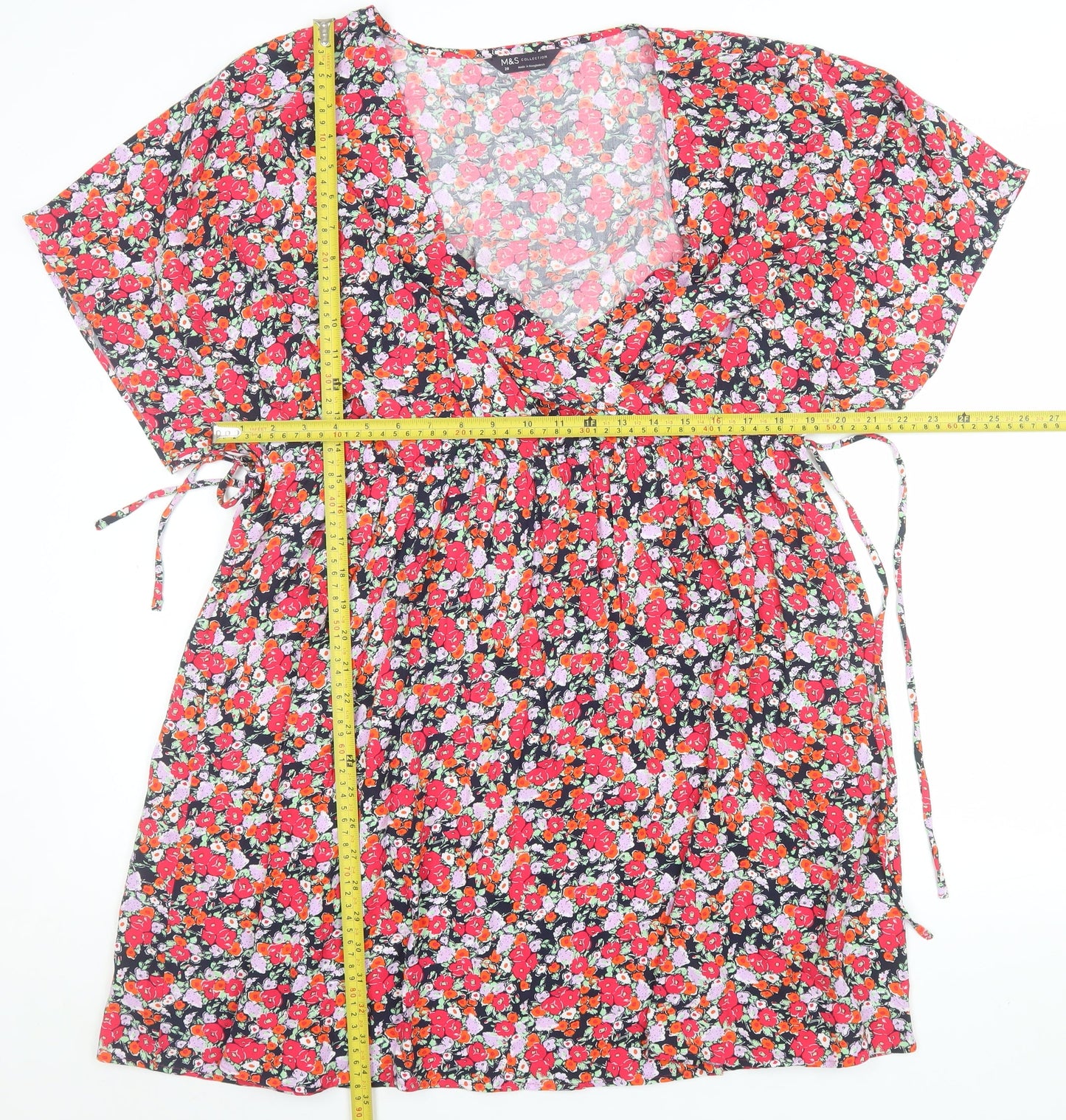 Marks and Spencer Womens Multicoloured Floral Size 20 Wrap Dress