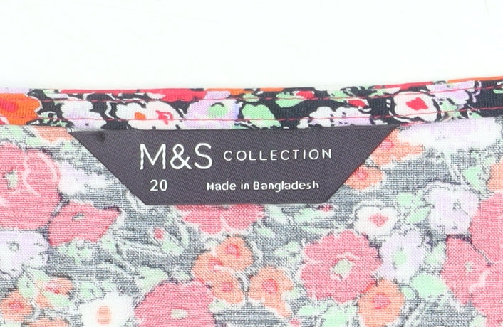 Marks and Spencer Womens Multicoloured Floral Size 20 Wrap Dress