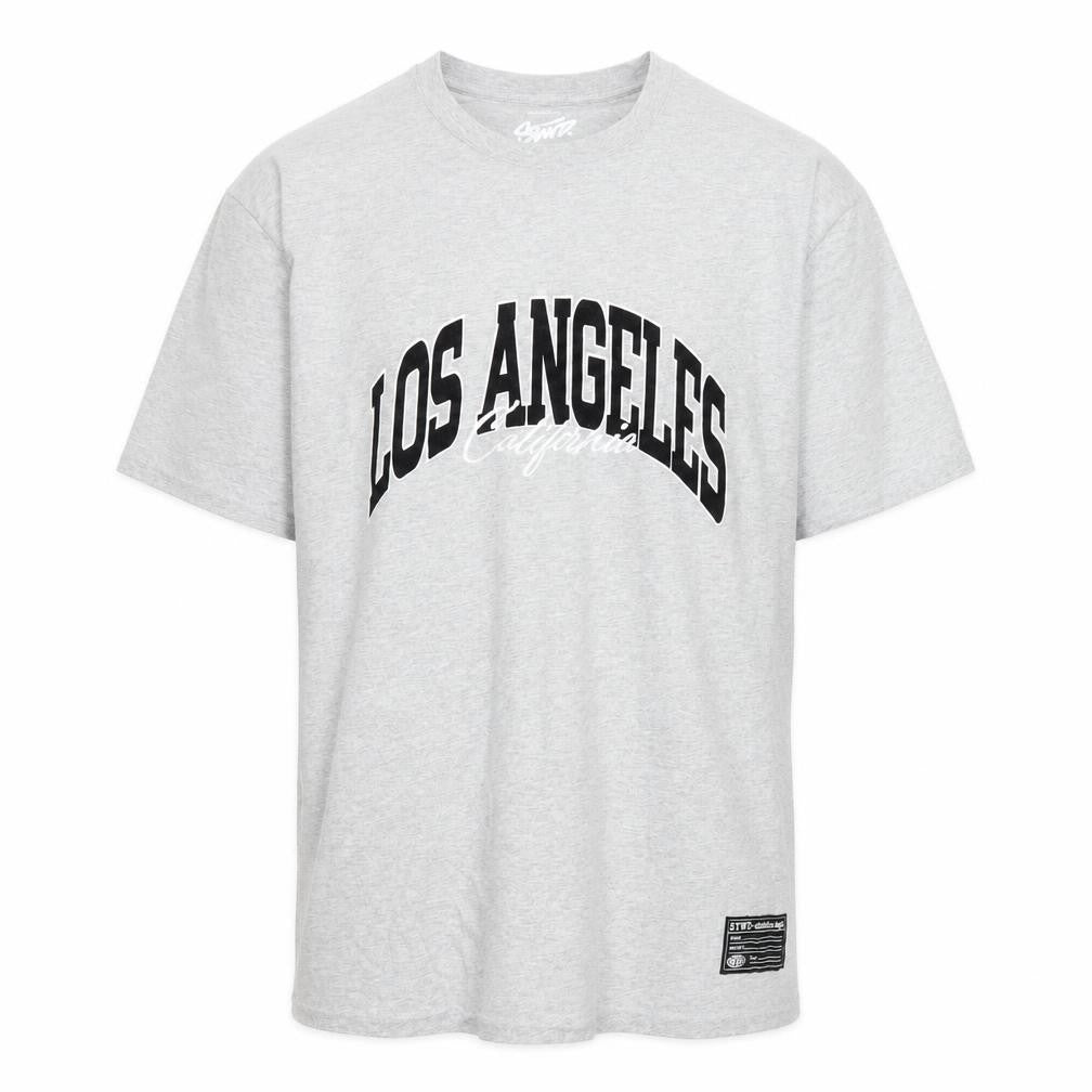 Pull&Bear Men's Grey Los Angeles Graphic Cotton T-Shirt L