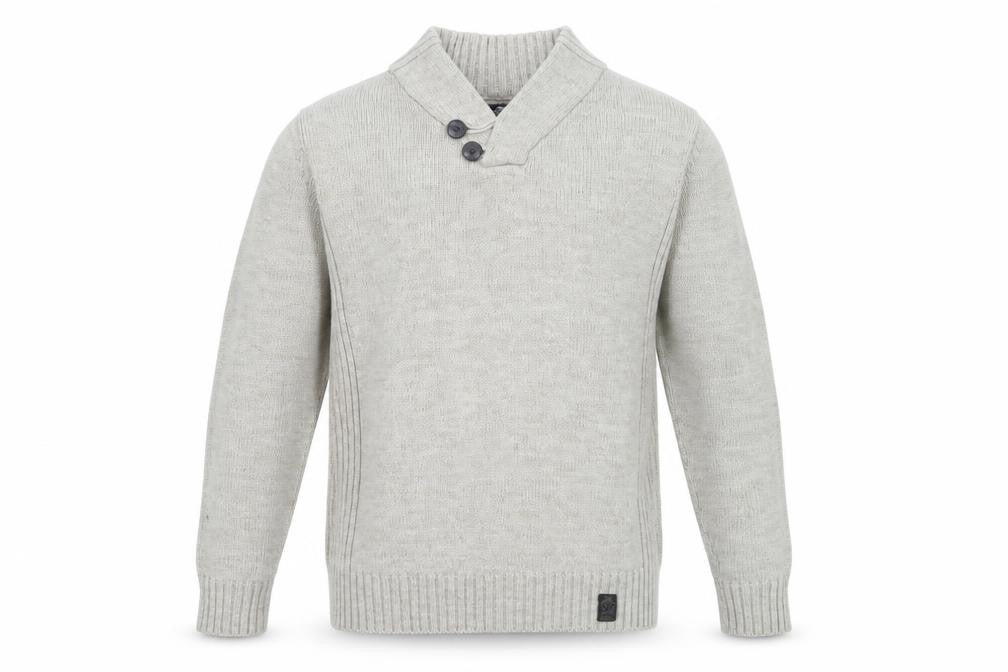 Ambrose Brand & Co Men's Beige Wool Blend Shawl Neck Pullover Jumper M