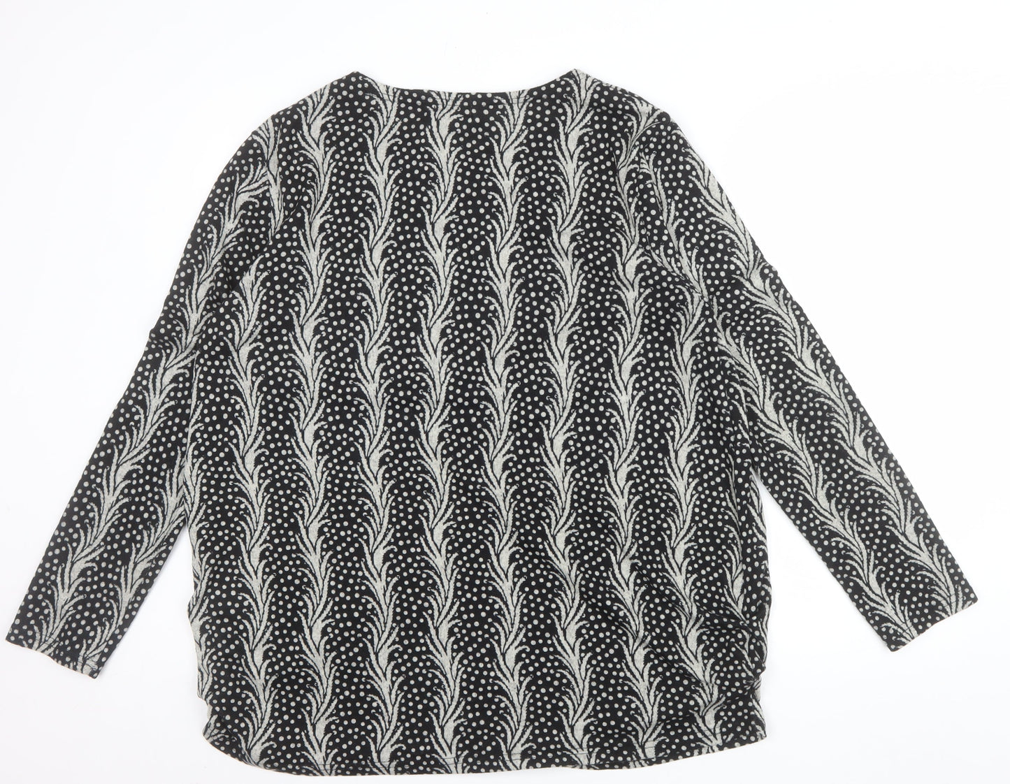 Stella Morgan Women's Black Geometric Long Sleeve Pullover Jumper Size 14