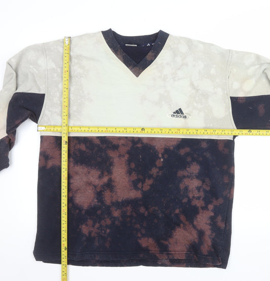 Adidas Men's Multicoloured V-Neck Retro Pullover Sweatshirt M