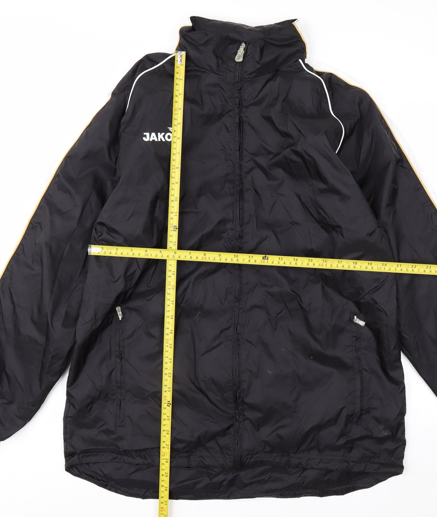 Jako Men's Black L Windbreaker Sports Jacket Nylon Zip Pockets