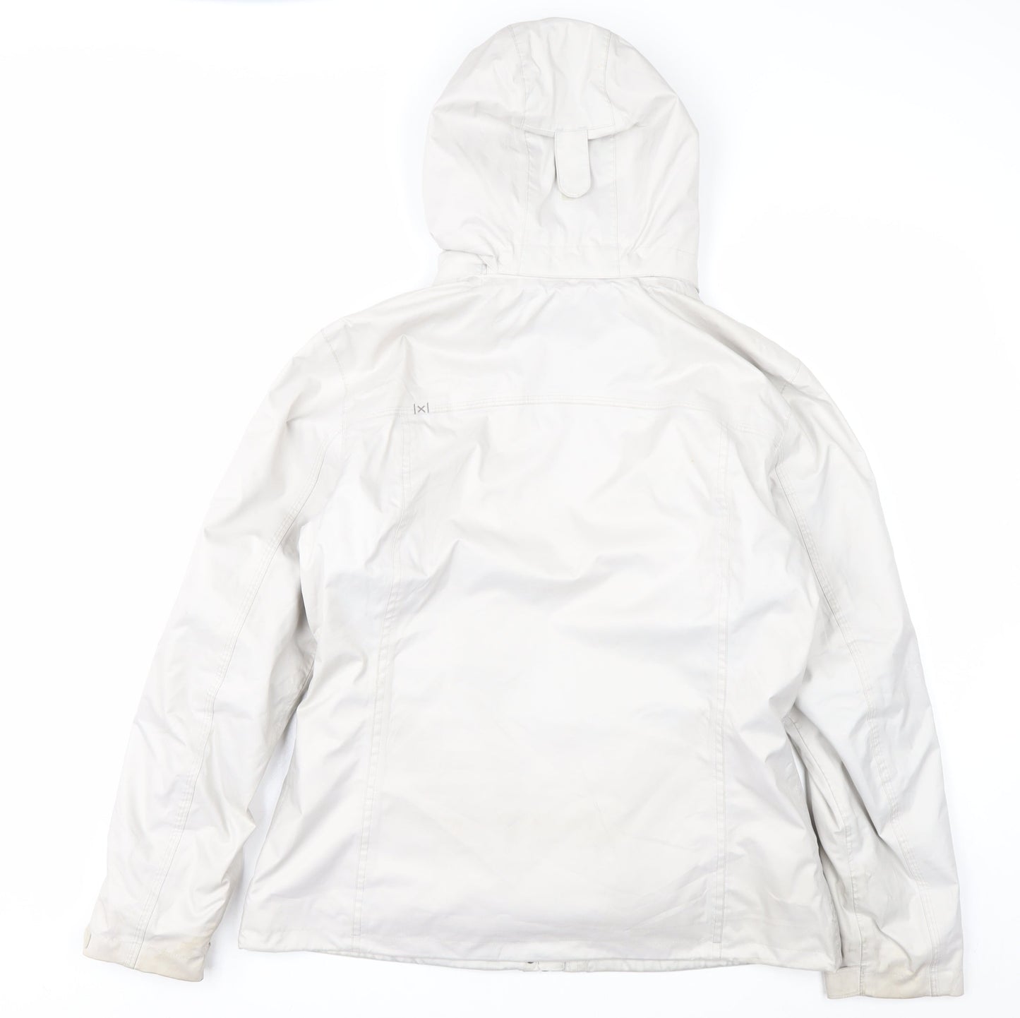 Quechua Women's White Waterproof Parka Jacket Size 14 Hooded Polyester