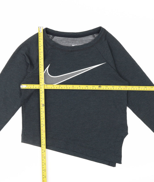 Nike Womens Black XS Dri-Fit Cropped Long Sleeve Sports Top