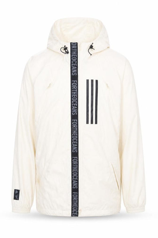 Adidas Men’s Ivory Hooded Windbreaker Jacket S Lightweight Sports
