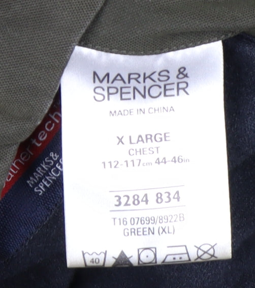 Marks and Spencer Men's Green XL Parka Jacket Water Resistant
