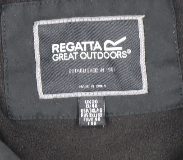 Regatta Womens Black Faux Fur Hooded Parka Coat Size 20