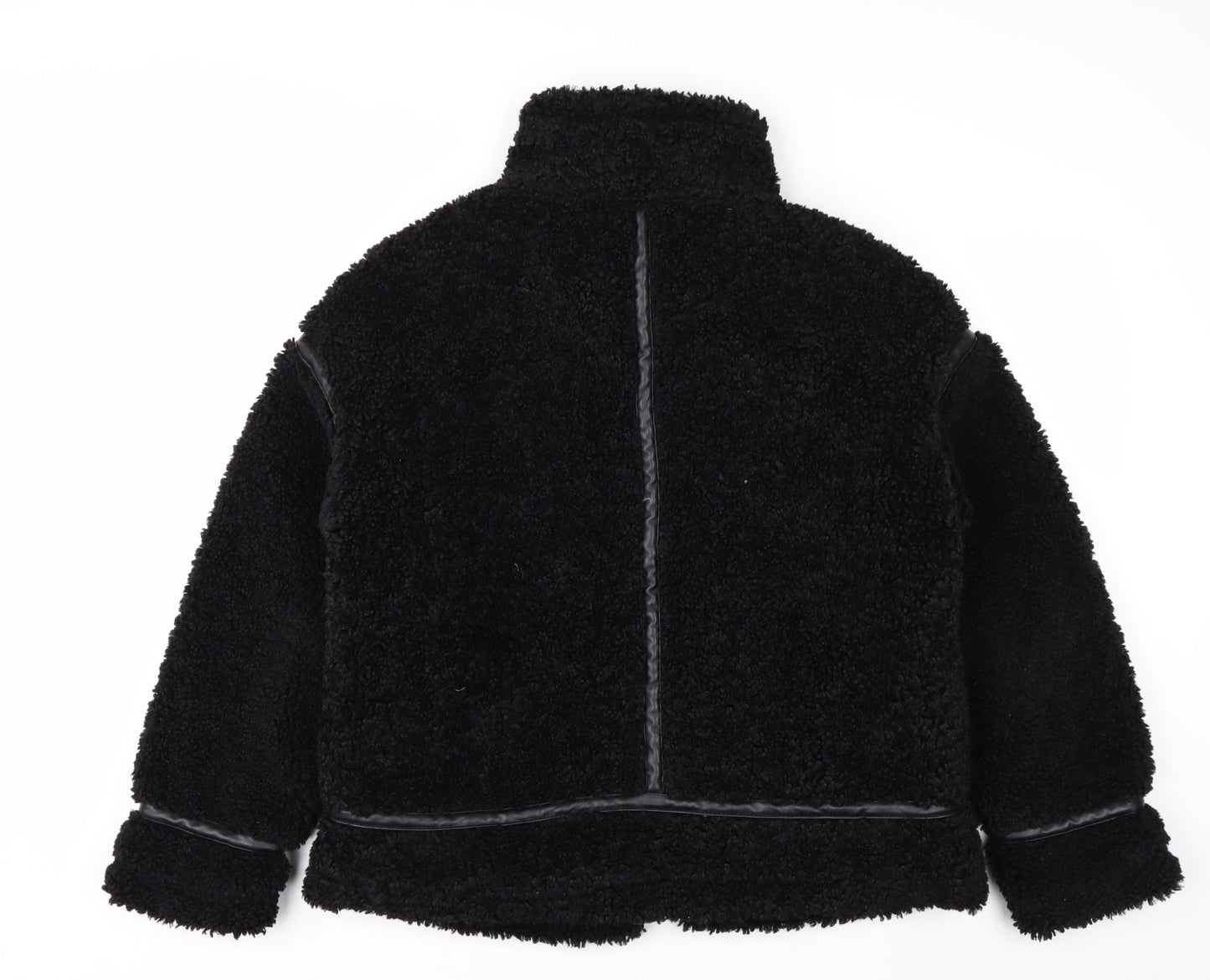 Papaya Women's Black Faux Shearling Biker Jacket Size 12