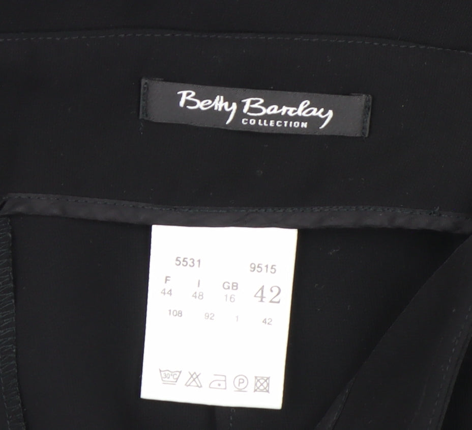 Betty Barclay Women Black Cropped Trousers Size 16 Regular Fit