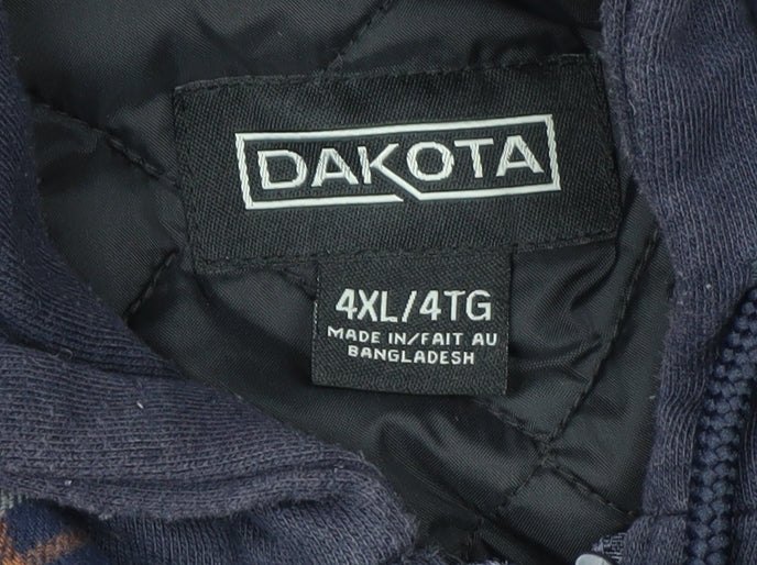 Dakota Men’s Blue 4XL Hooded Quilted Flannel Jacket