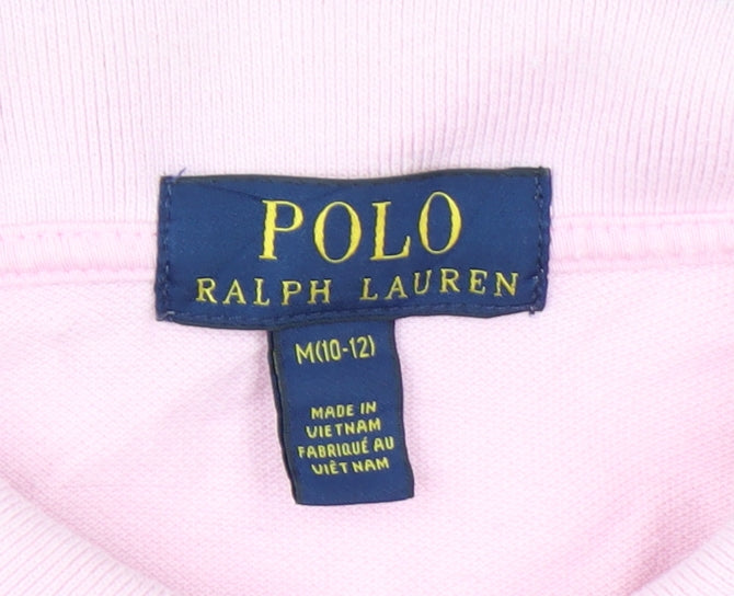 Ralph Lauren Girls Pink Polo Shirt Medium (10-12 Years) 100% Cotton