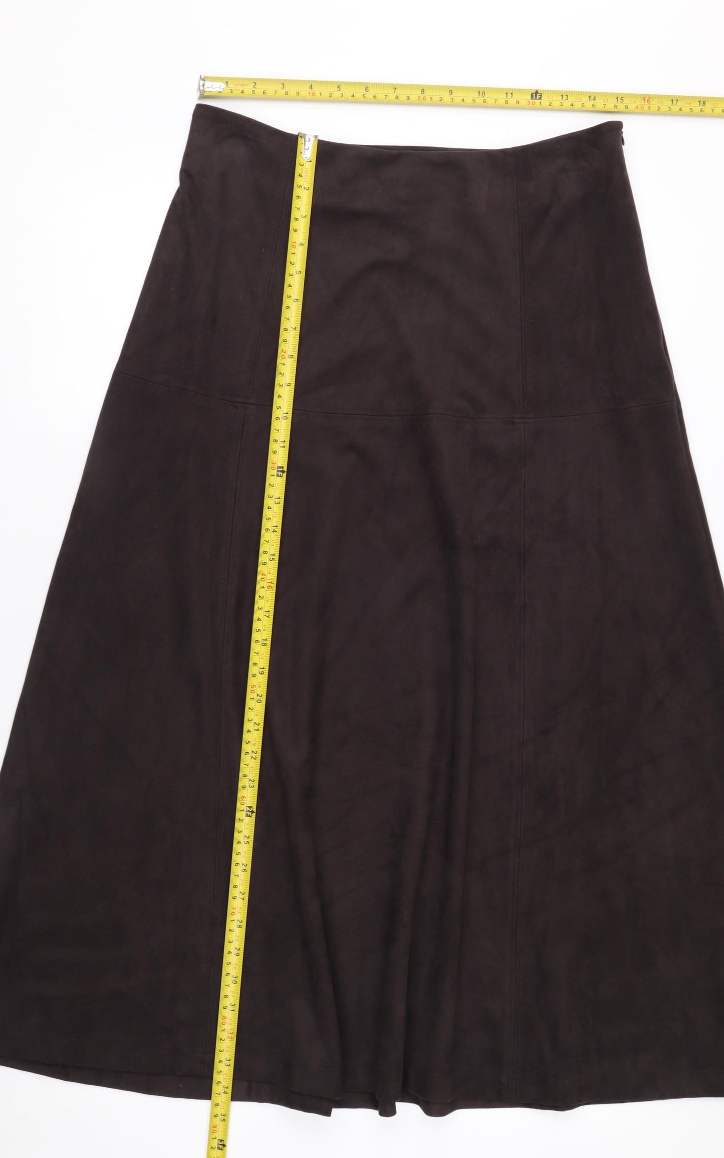 Marks and Spencer Womens Brown A-Line Midi Skirt Size 12