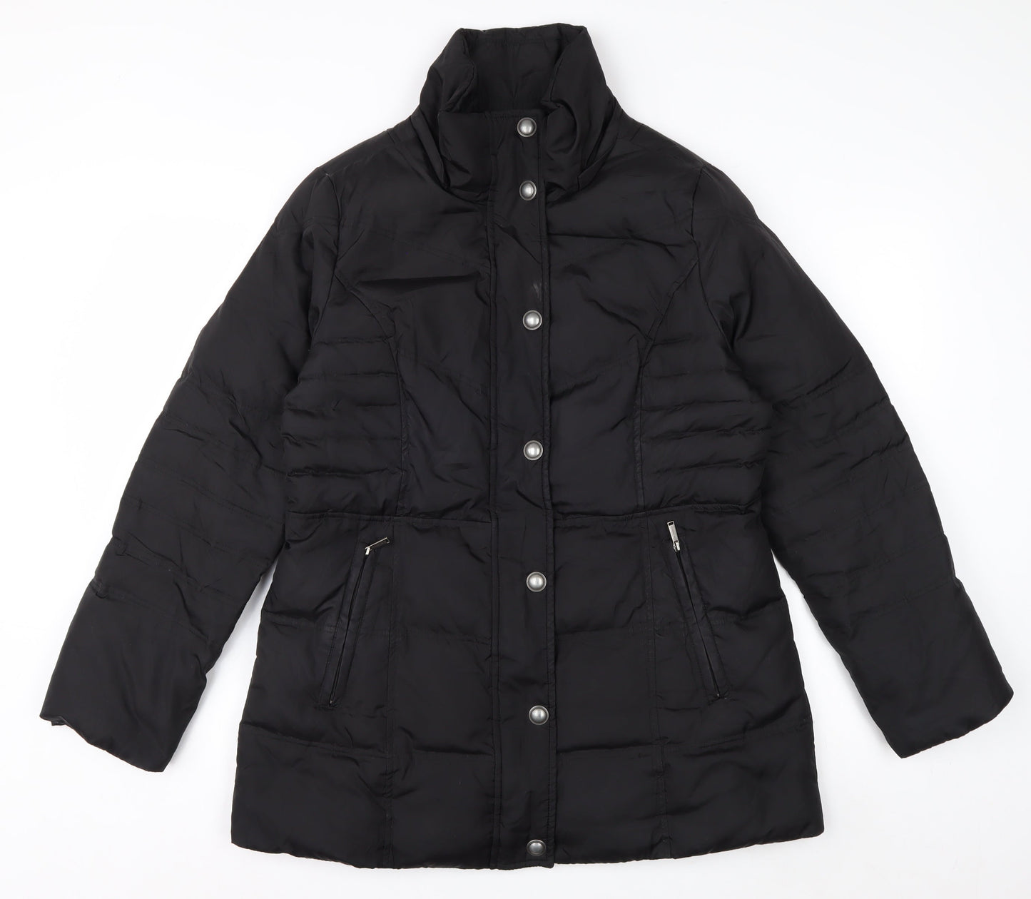 London Fog Womens Black Mid-Length Puffer Coat Jacket M