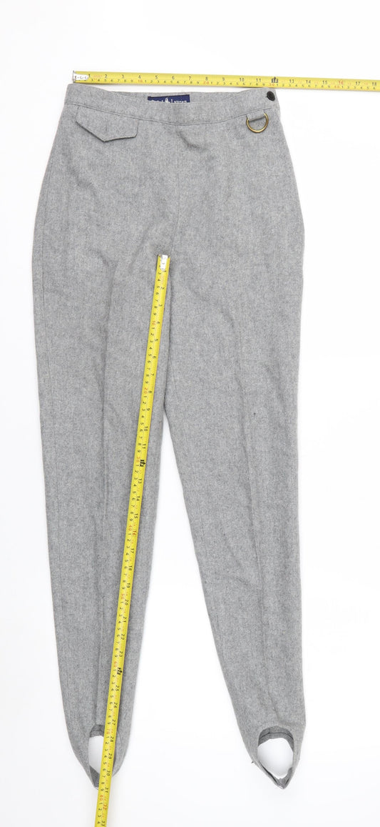 Ralph Lauren Women's Grey Wool Tapered Stirrup Trousers Size 4